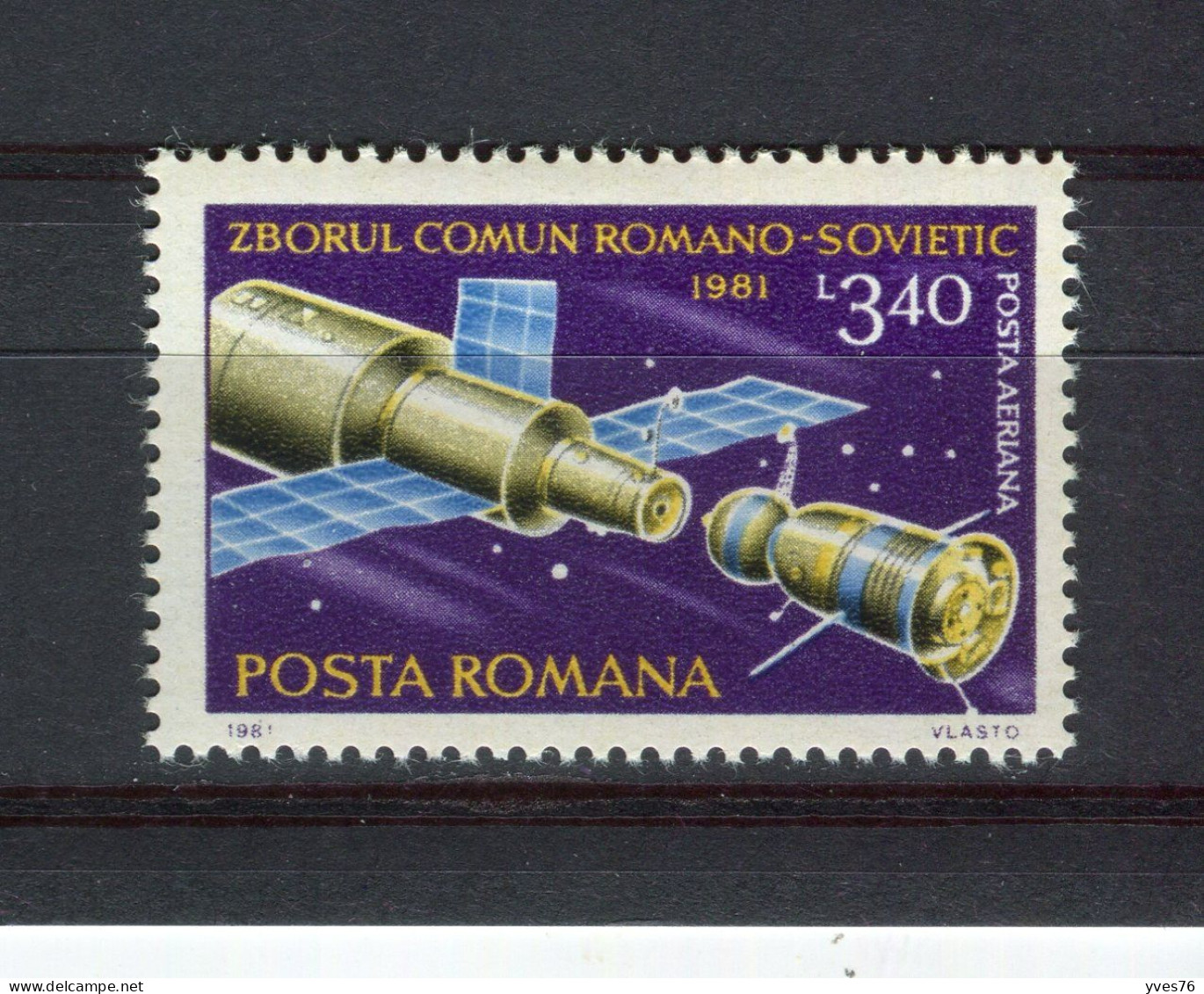 ROUMANIE - Y&T Poste Aérienne N° 268** - MNH - Espace - Complexe Saliout-Soyouz - Unused Stamps