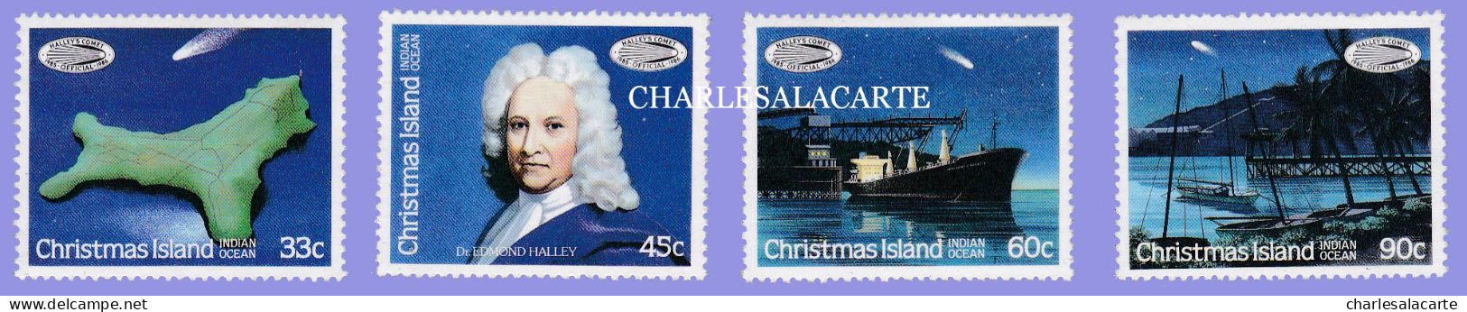 CHRISTMAS ISLAND 1986  HALLEY'S COMET  SG 212-215  U.M. - Christmas Island