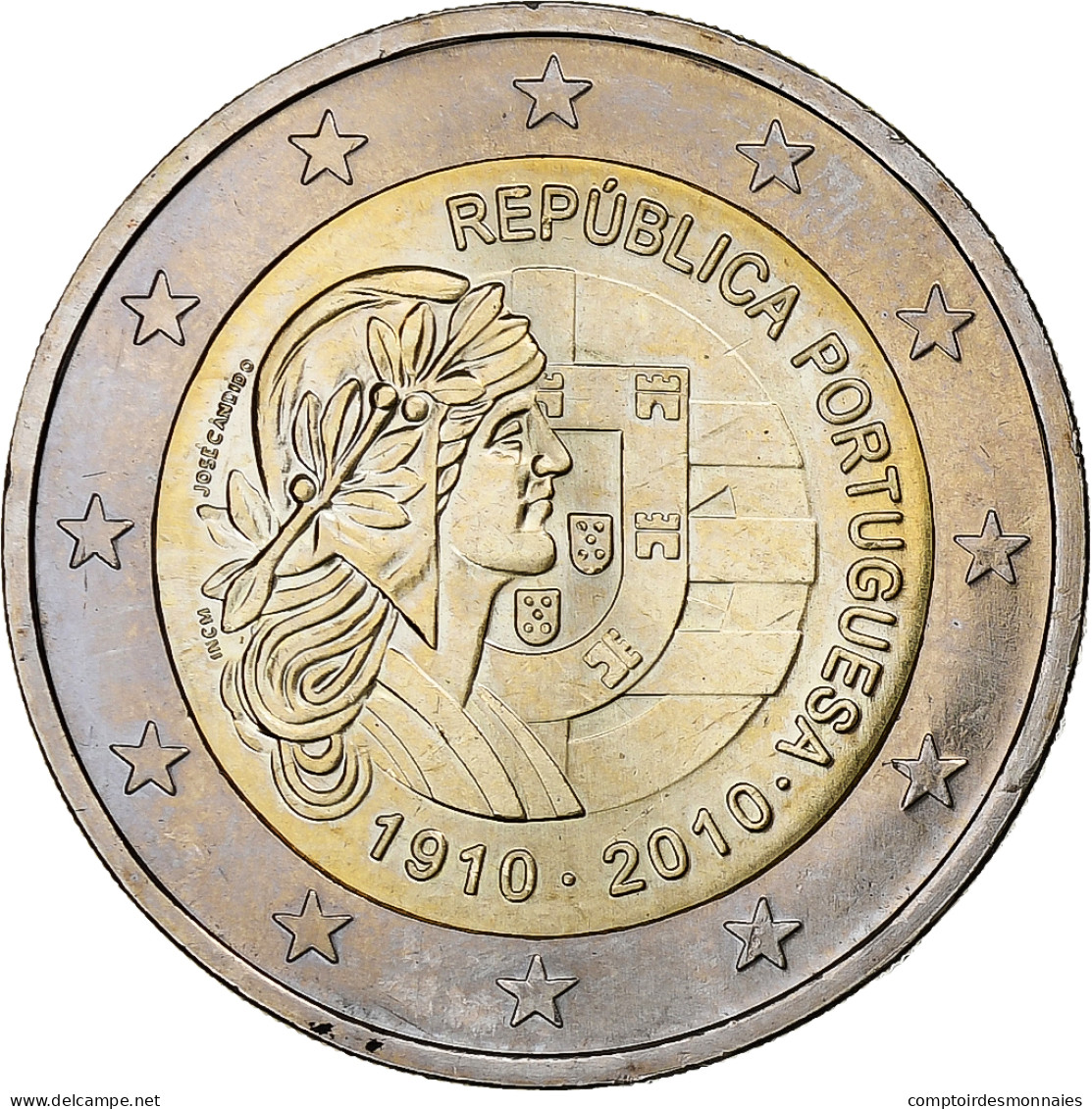 Portugal, Portuguese Republic, 100th Anniversary, 2 Euro, 2010, Lisbonne, SPL - Portugal