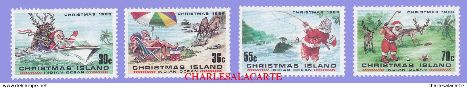 CHRISTMAS ISLAND 1986  CHRISTMAS  SG 222-226  U.M. - Christmas Island
