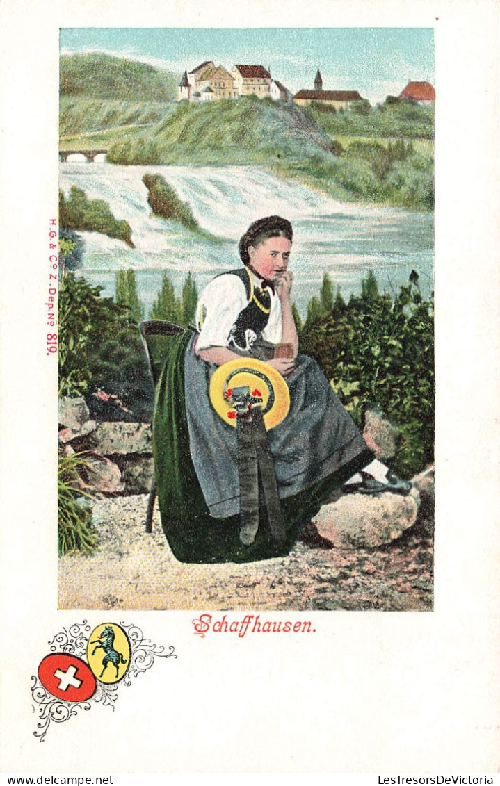 FOLKLORE - Suisse - Costume - Schaffhausen - Femme En Costume Traditionnel - Colorisé - Carte Postale Ancienne - Costumes