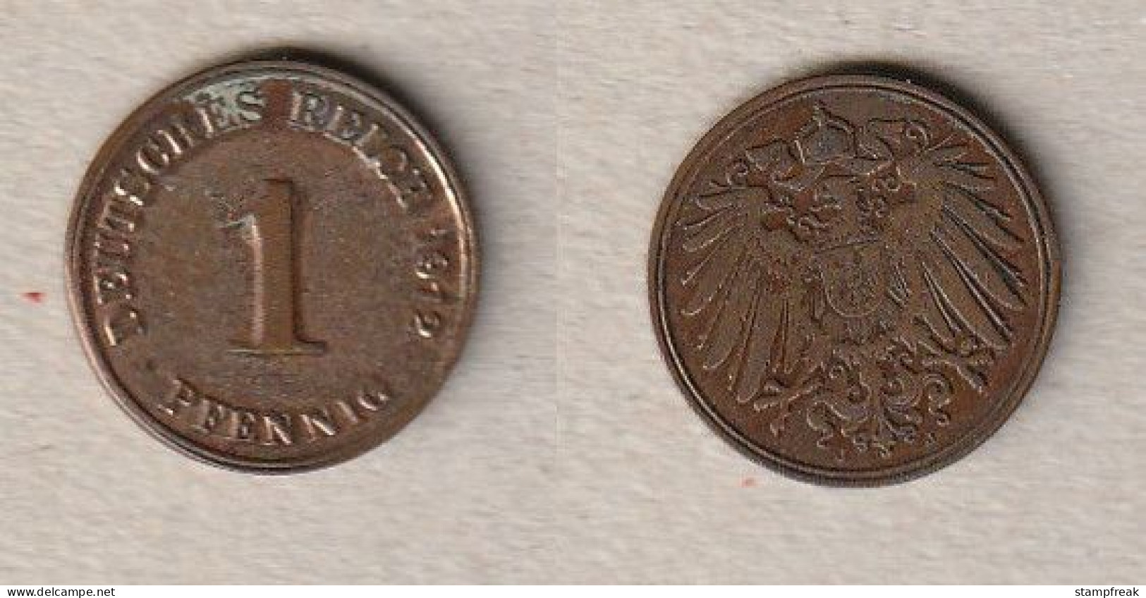 00763) Dt. Kaiserreich, 1 Pfennig 1912J - 1 Pfennig