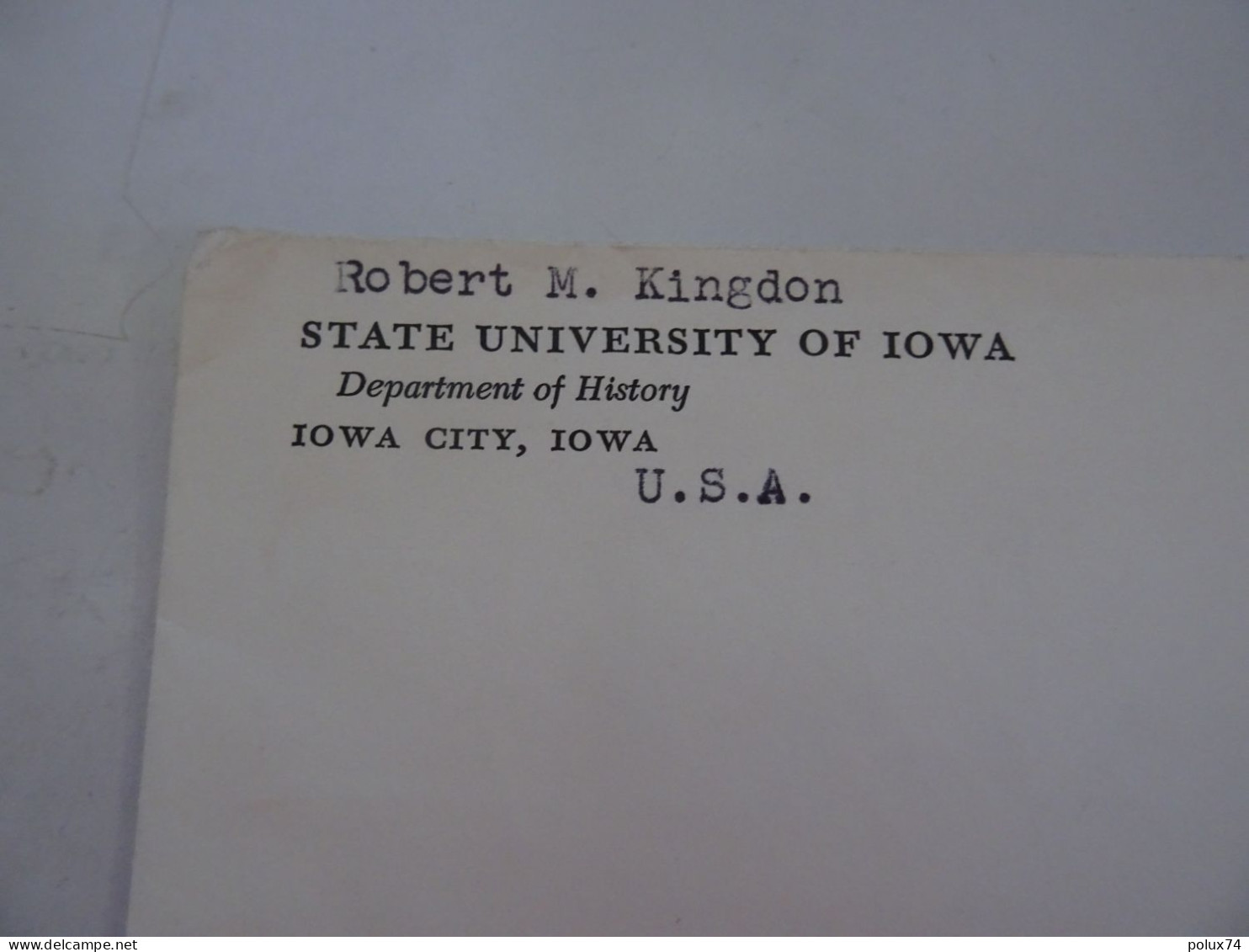 ETATS-UNIS 1961 Perforés Sur  Lettre  IOWA  Pour Les Archives  GENEVE - Perfin