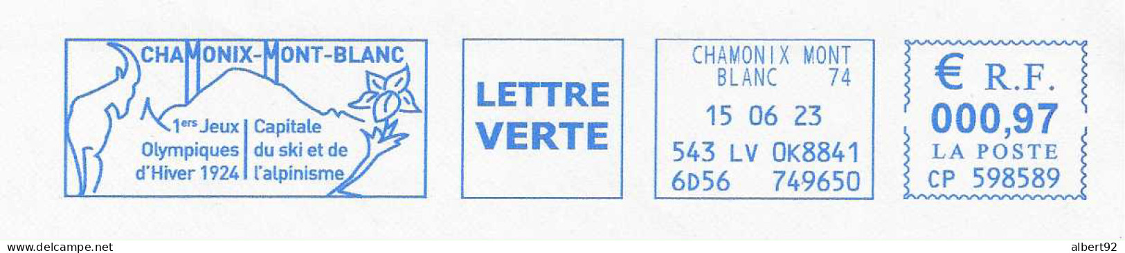 2023 EMA Chamonix Mont-Blanc: Premiers Jeux Olympiques D'Hiver 1924 (n° CP 598589) - Invierno 1924: Chamonix
