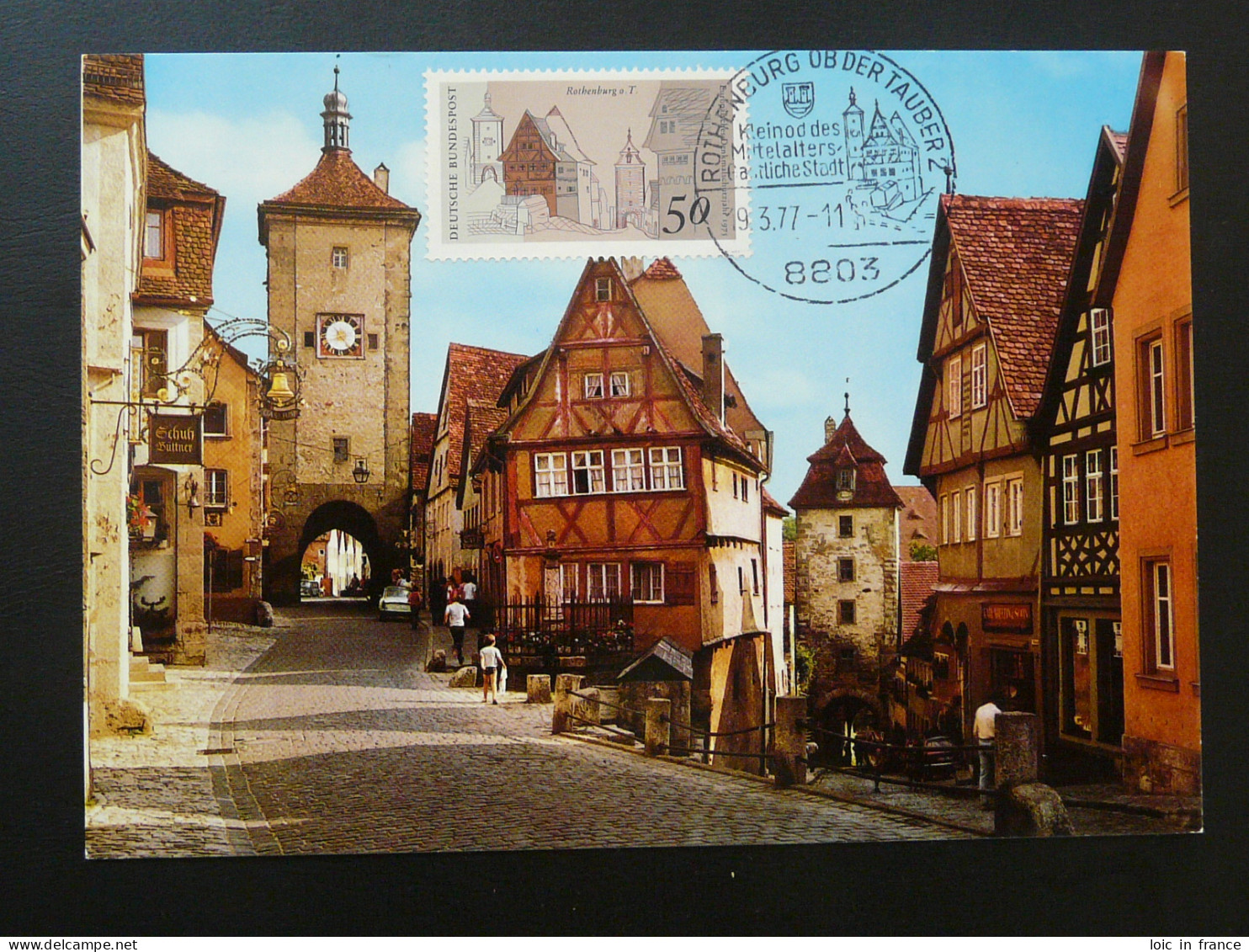 Carte Maximum Card Horloge Clock Tower Rothenburg Allemagne Germany 1977 - Autres & Non Classés