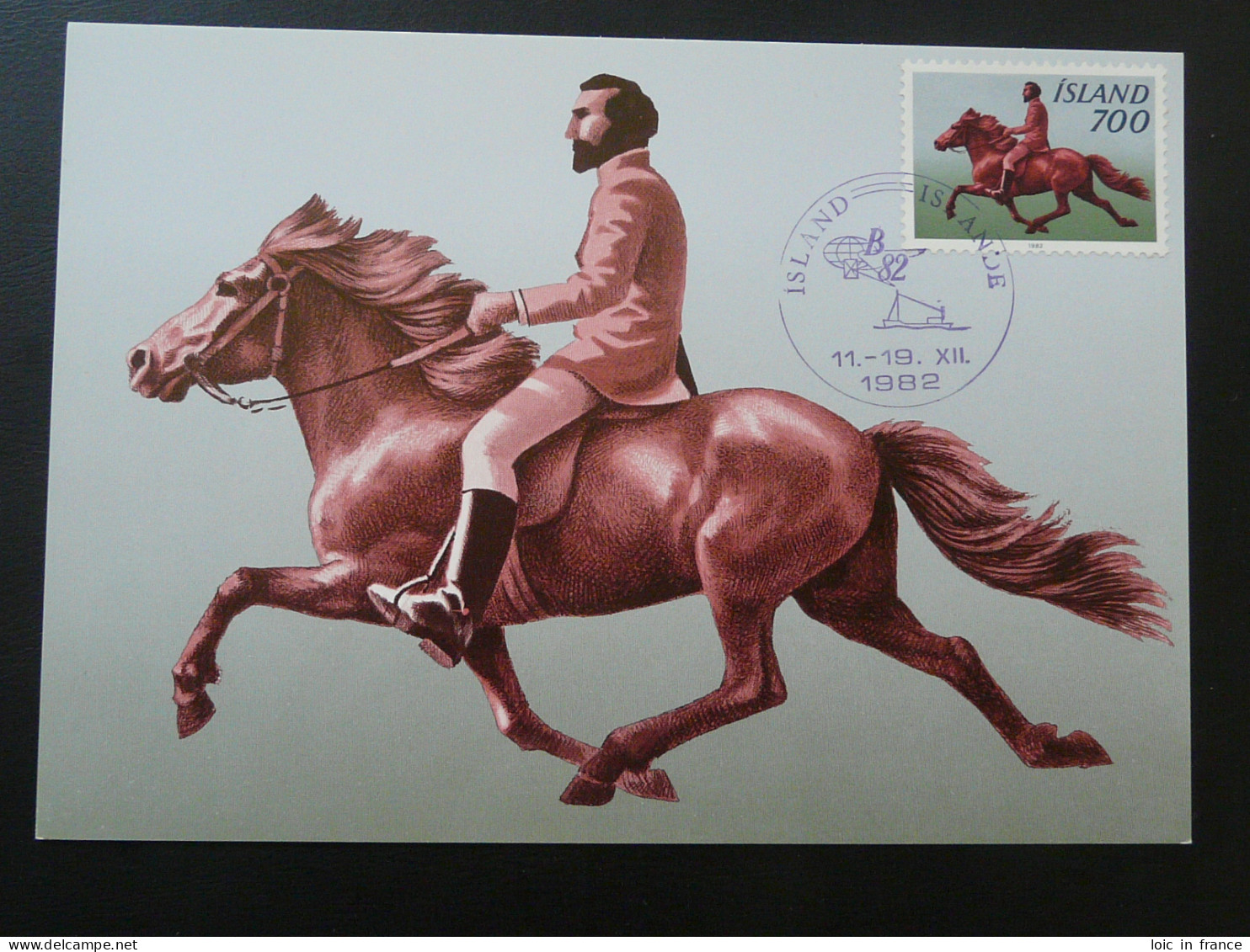 Carte Maximum Card Cheval Horse Iceland Expo Belgica 1982 - Maximumkaarten