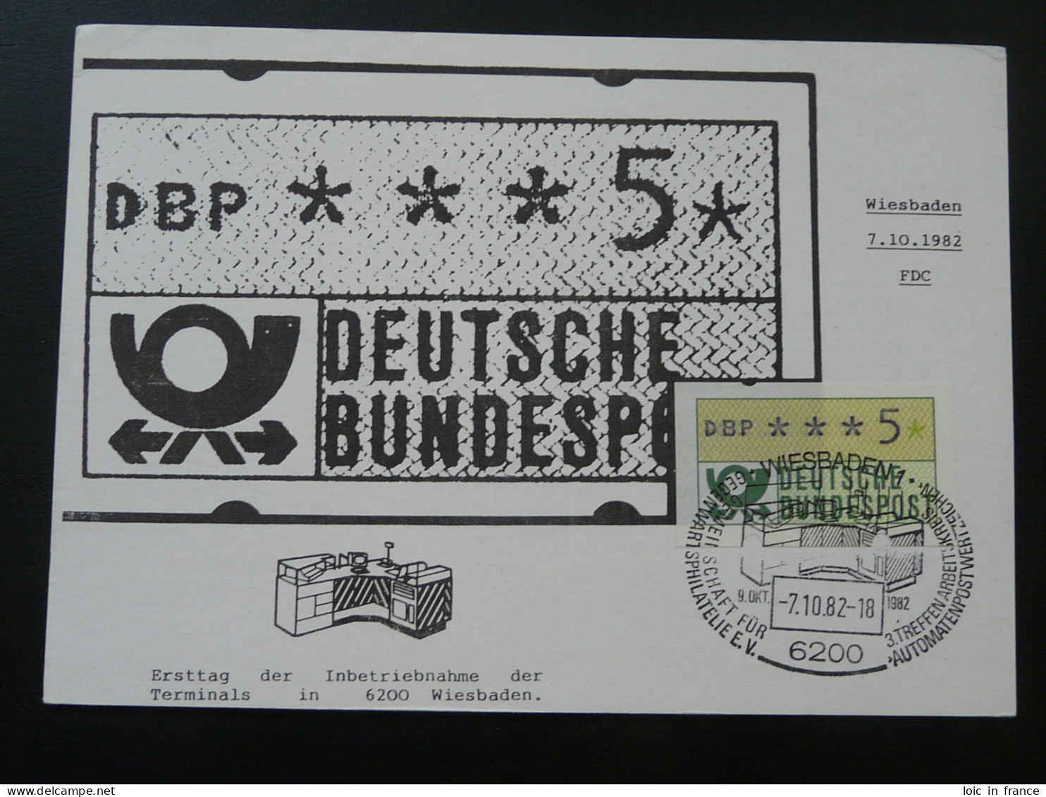 Carte Maximum Card ATM Frama Wiesbaden Allemagne Germany 1982 - Autres & Non Classés