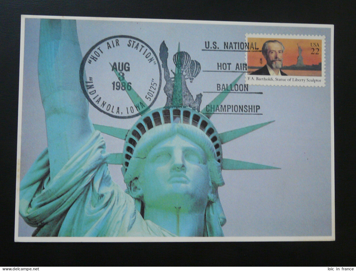 Carte Maximum Card Statue De La Liberté Statue Of Liberty Centennial Indianola 1986 - Cartas Máxima