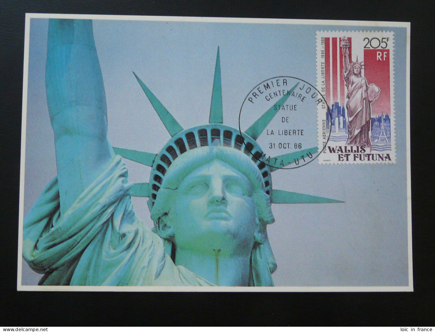 Carte Maximum Card Statue De La Liberté Statue Of Liberty Centennial Wallis Et Futuna 1986 - Cartes-maximum