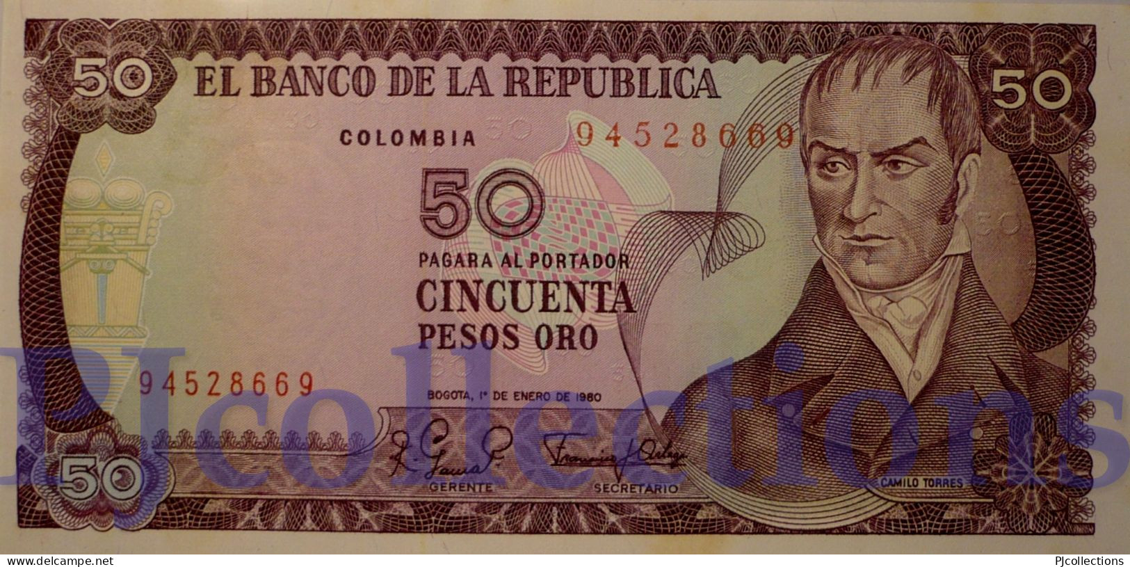 COLOMBIA 50 PESOS ORO 1980 PICK 422a UNC - Colombie