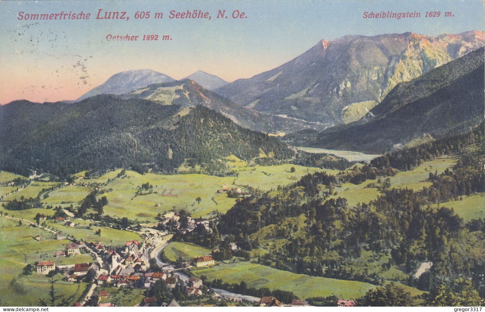 E163) LUNZ - NÖ - Oetscher - Scheiblingstein - Häuser Fluss ALT ! 1914 - Lunz Am See