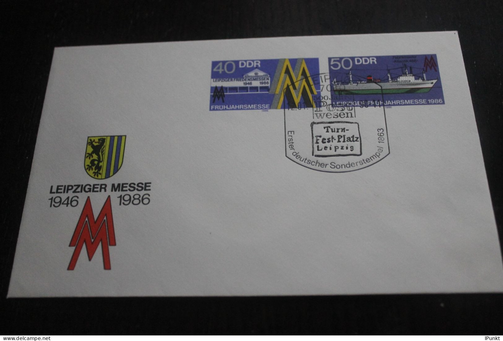 DDR 1986; Leipziger Messe 1986, U 4; SST Leipzig 1990; 500 Jahre Post - Briefomslagen - Gebruikt