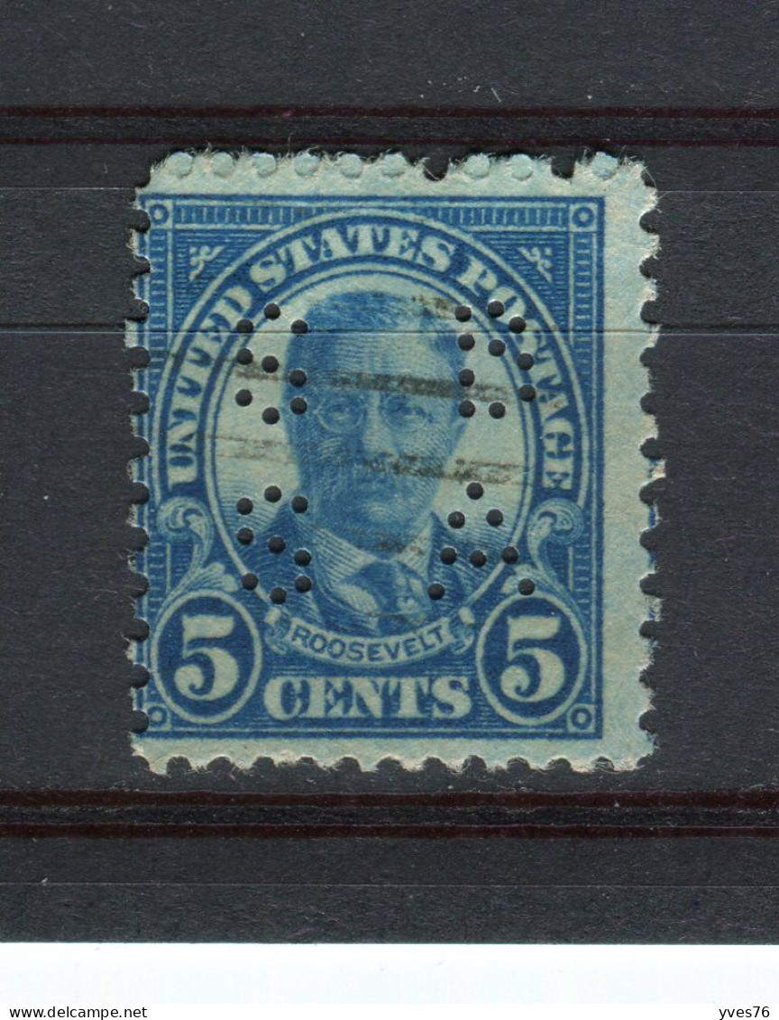 ETATS-UNIS - Y&T N° 232° - Perfin - Perforé - Th. Roosevelt - Perforés