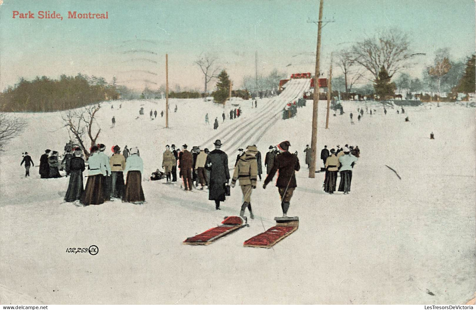 CANADA - Quebec - Montreal - Park Slide - Station D'hiver - Printed Matter - Carte Postale Ancienne - Montreal