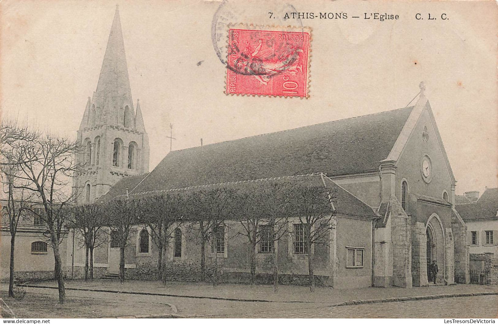 FRANCE - Athis Mons - L'Eglise - CLC - Horloge - Carte Postale Ancienne - Athis Mons