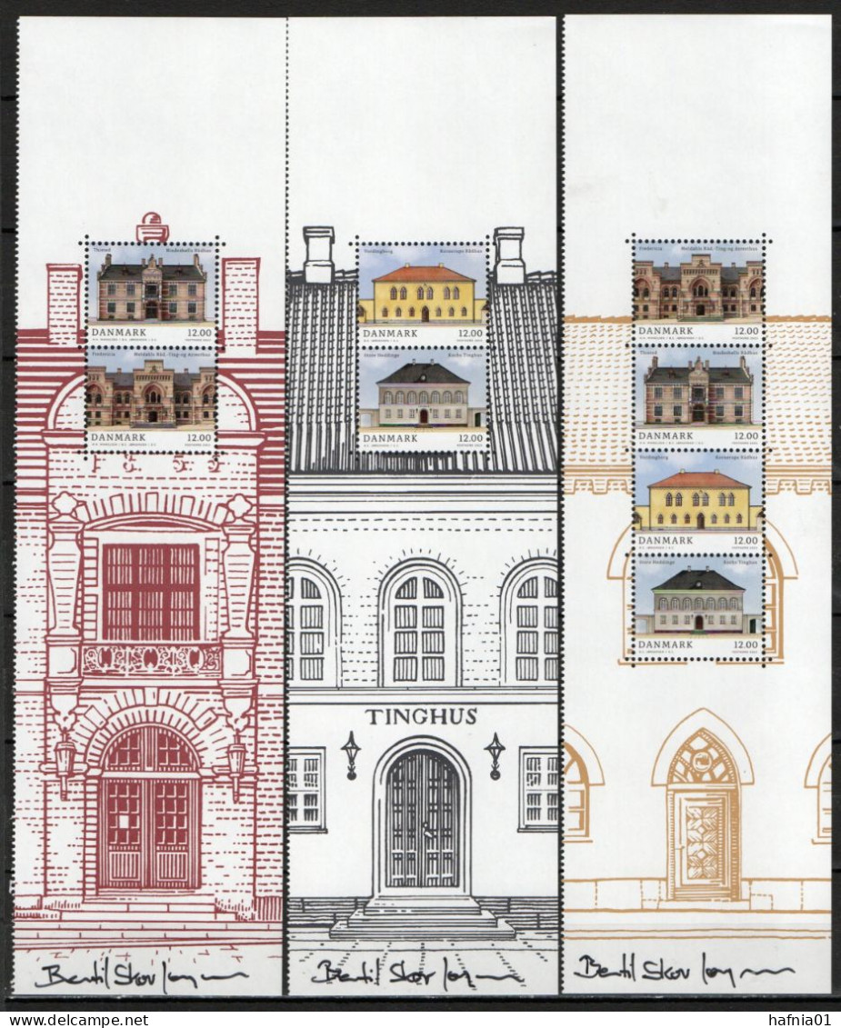 Bertil Skov Jørgensen. Denmark 2023. Architecture. Souvenir Sheets MNH. Signed. - Blocs-feuillets