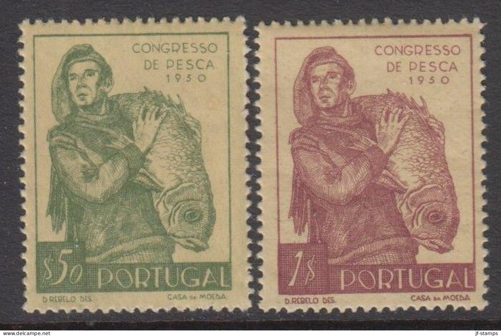 1951. PORTUGAL. Fishing Conference. Complete Set With 2 Stamps. Never Hinged. Beautiful Q... (Michel 760-761) - JF539236 - Neufs