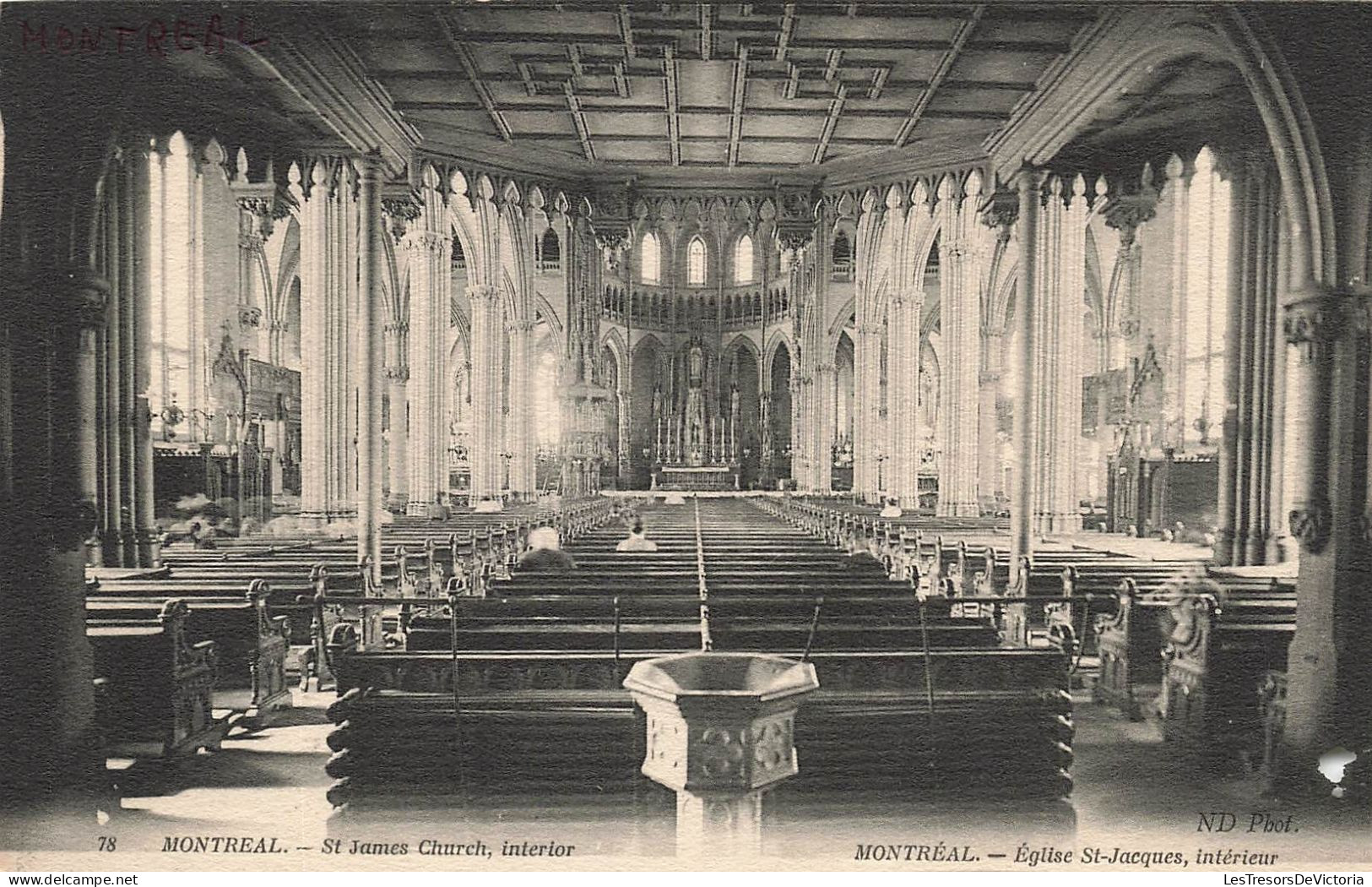 CANADA - Montréal - Église Saint Jacques - Intérieur - Carte Postale Ancienne - Montreal