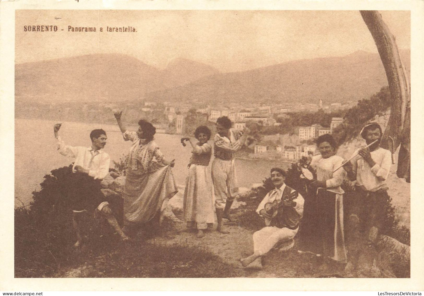 ITALIE - Napoli - Sorrento - Panorama Et Tarentelle - Carte Postale Ancienne - Napoli (Naples)