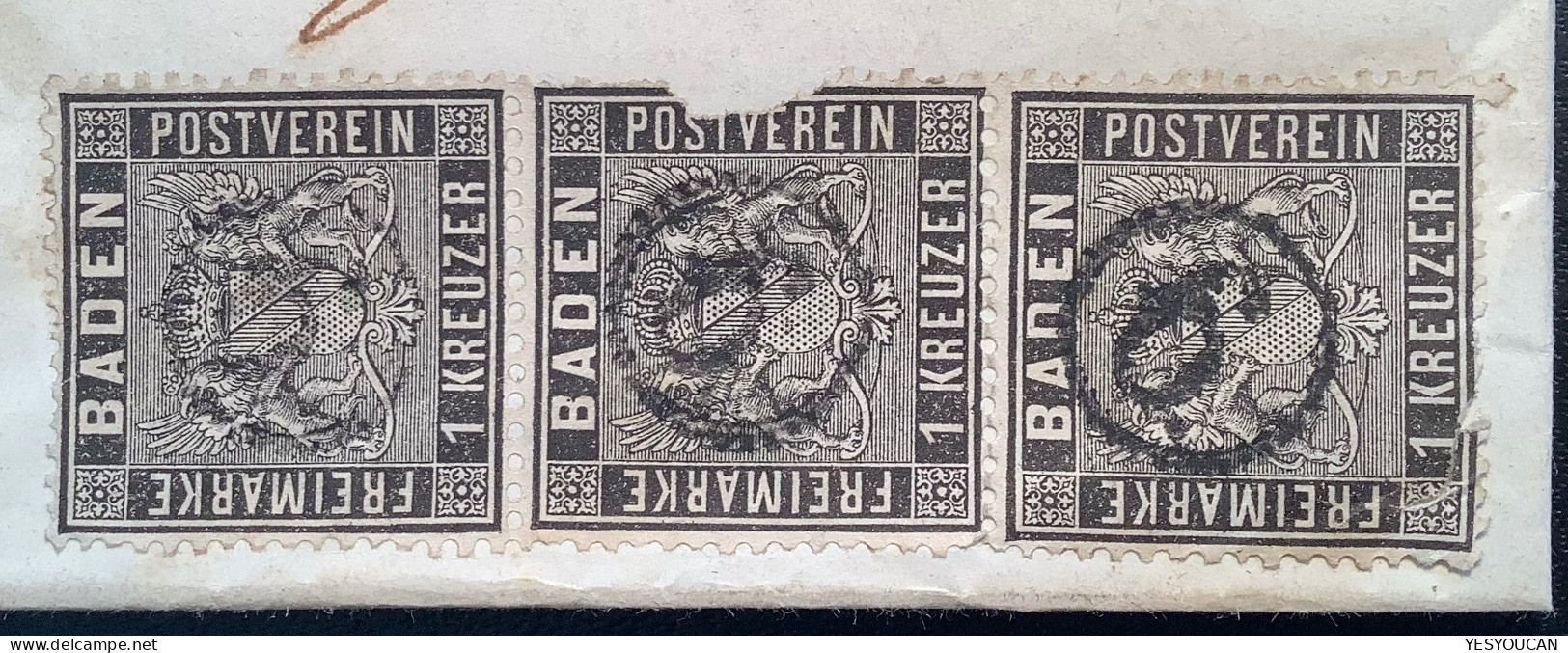 Baden: STÜHLINGEN + Uhrrad Landpost-Stpl 9 1862  Brief Frankiert Mi.9 >bei Waldshut - Lettres & Documents