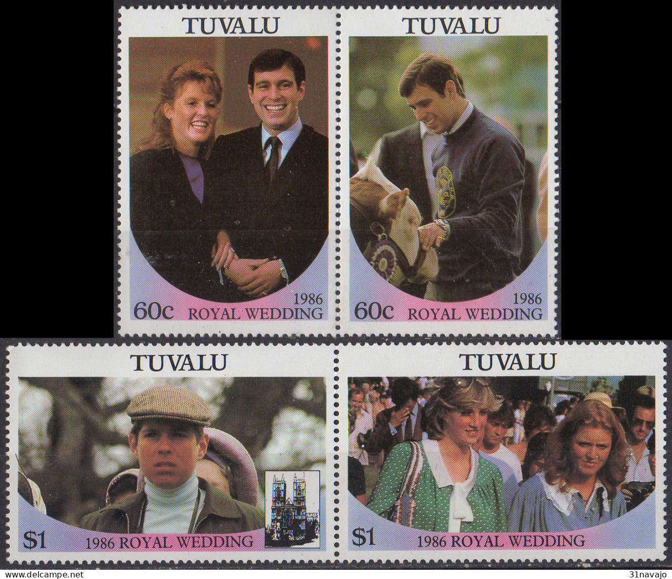 TUVALU - Mariage Du Prince Andrew - Tuvalu