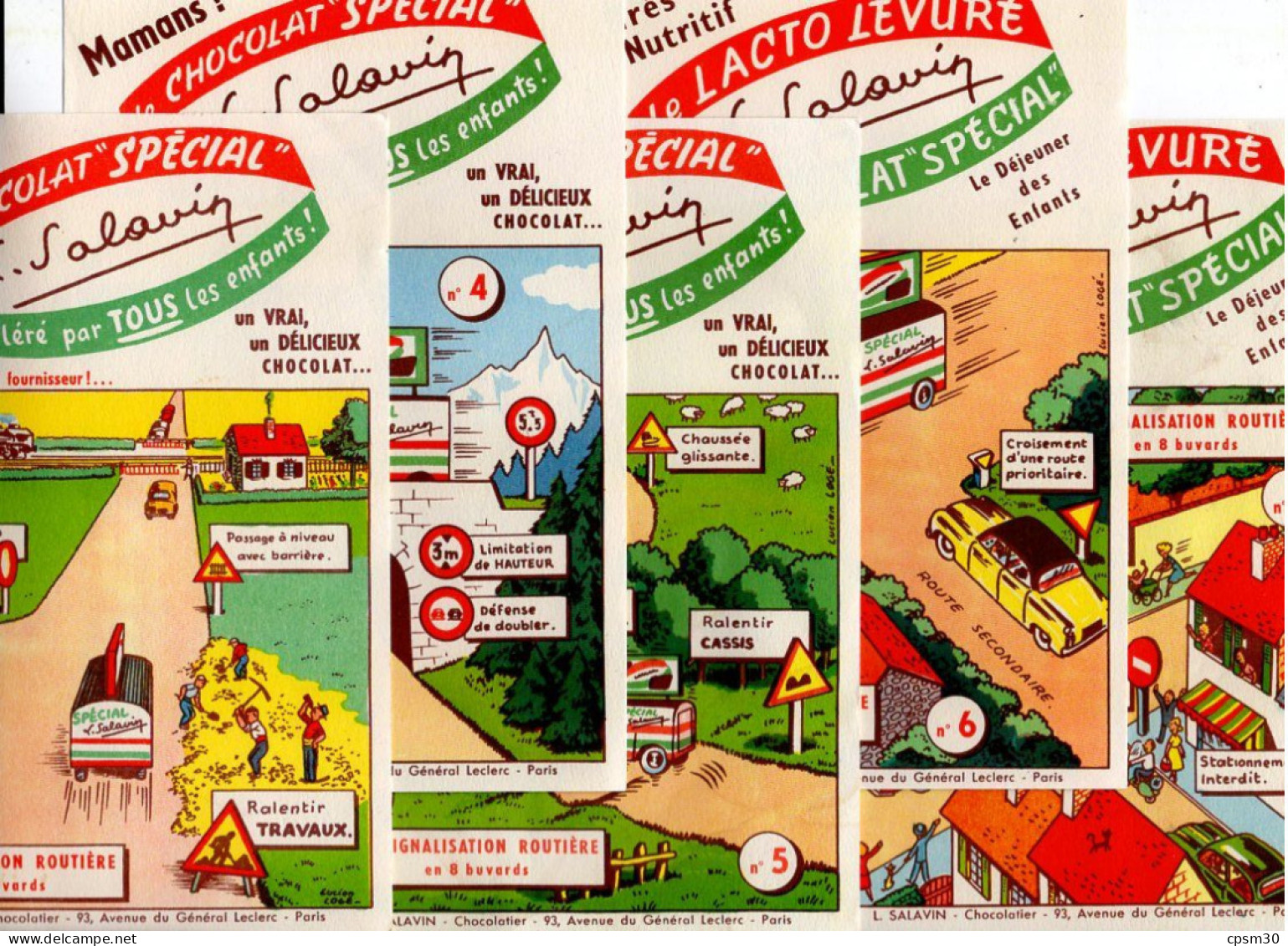 BUVARD La Signalisation Routiére En Huit Buvards, Voici Les Numeros 3, 4, 5, 6 Et 7 - Kakao & Schokolade