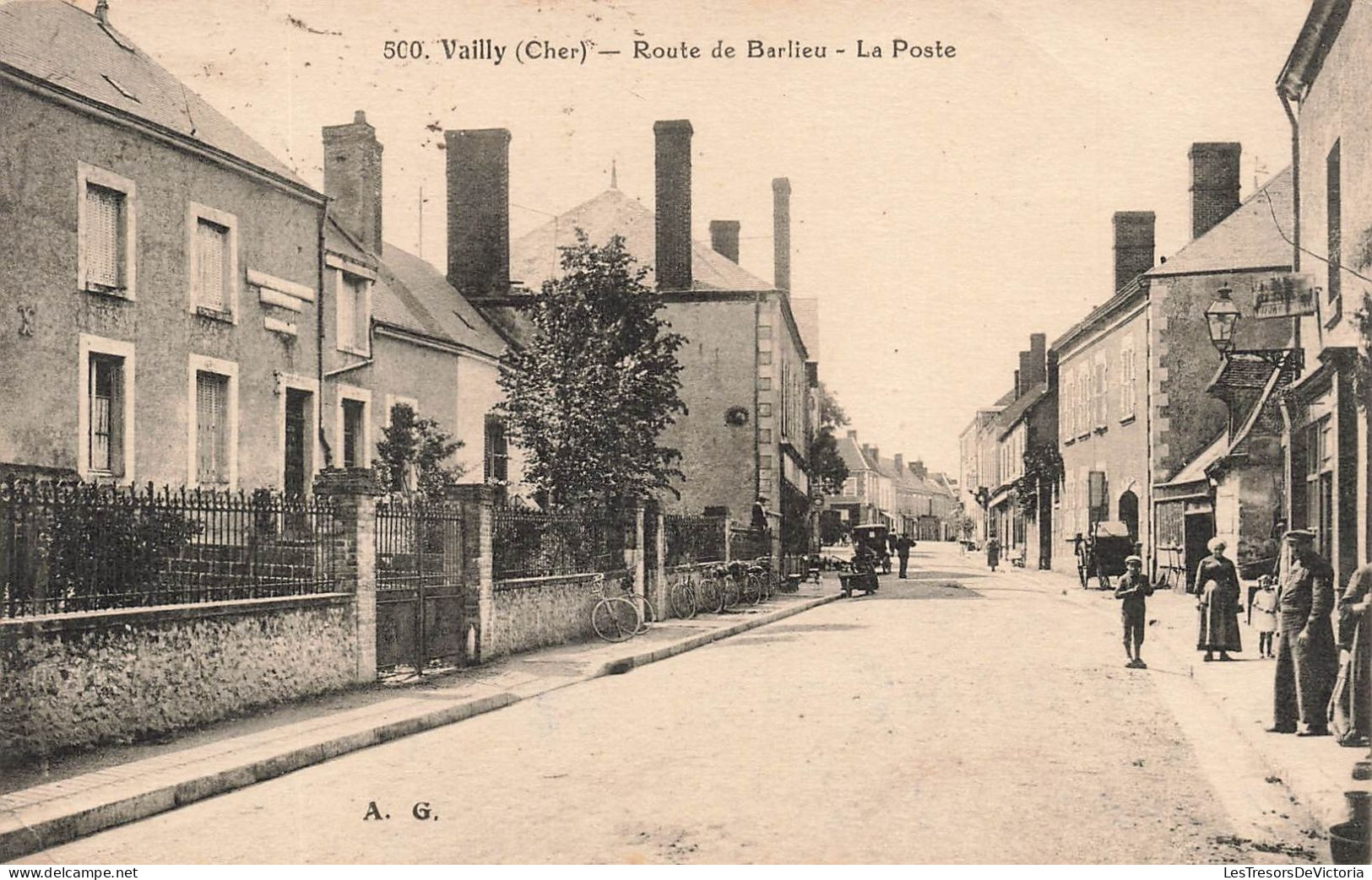 FRANCE - Vailly (Cher) - Route De Barlieu - La Poste - AG - Animé - Carte Postale Ancienne - Andere & Zonder Classificatie