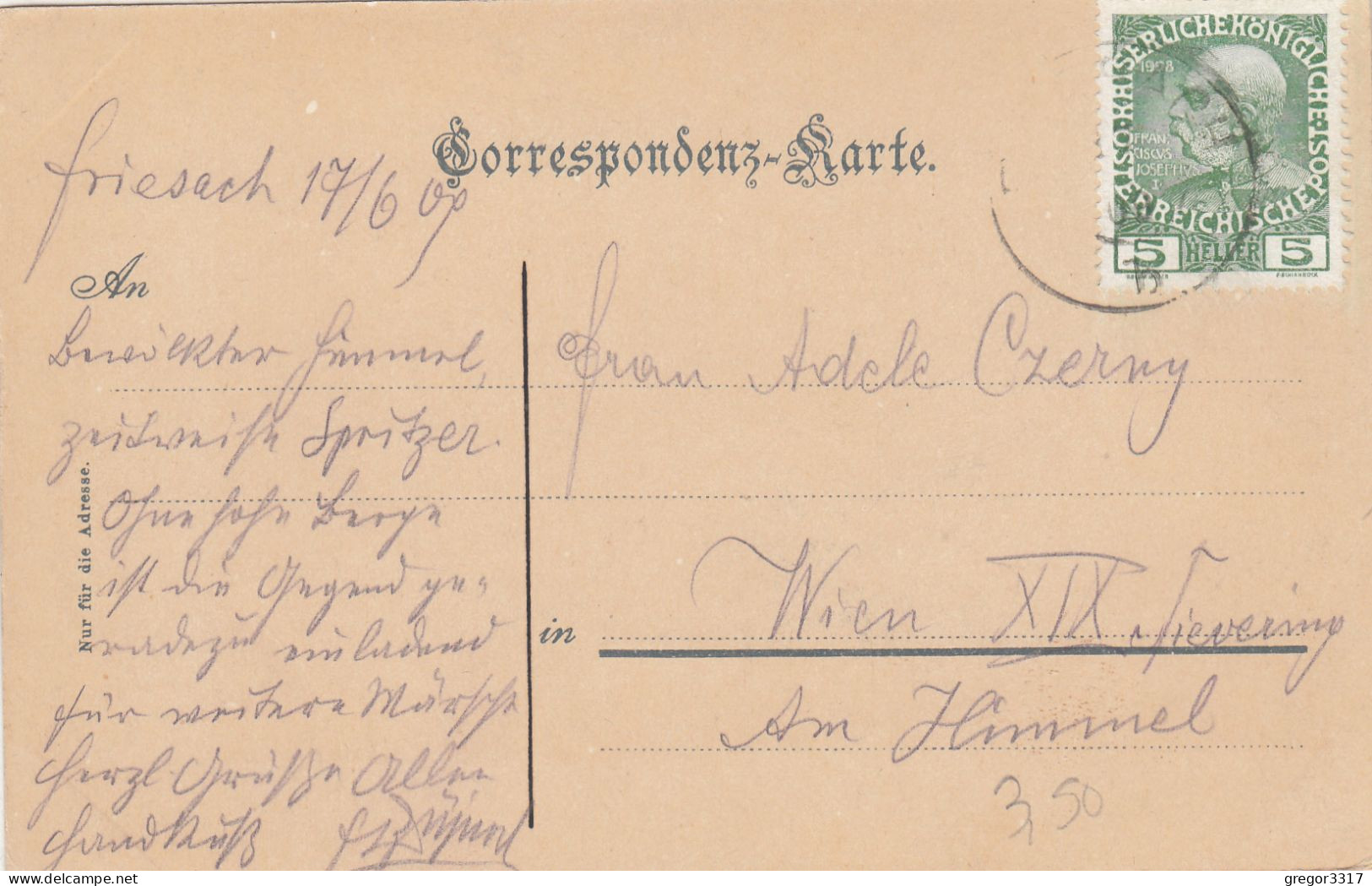 E181) FRIESACH - Kärnten Petersberg U. Virgilienberg - Photochromiekarte ALT 1909 - Friesach