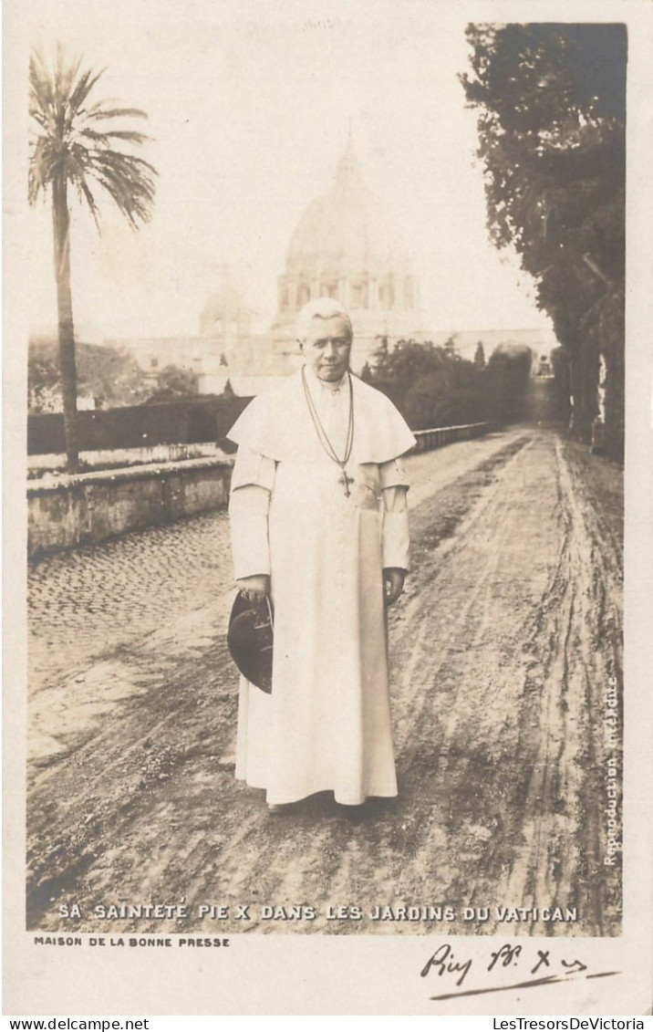 RELIGIONS & CROYANCES - Sainteté Pie X Dans Les Jardins Du Vatican - Carte Postale Ancienne - Papas