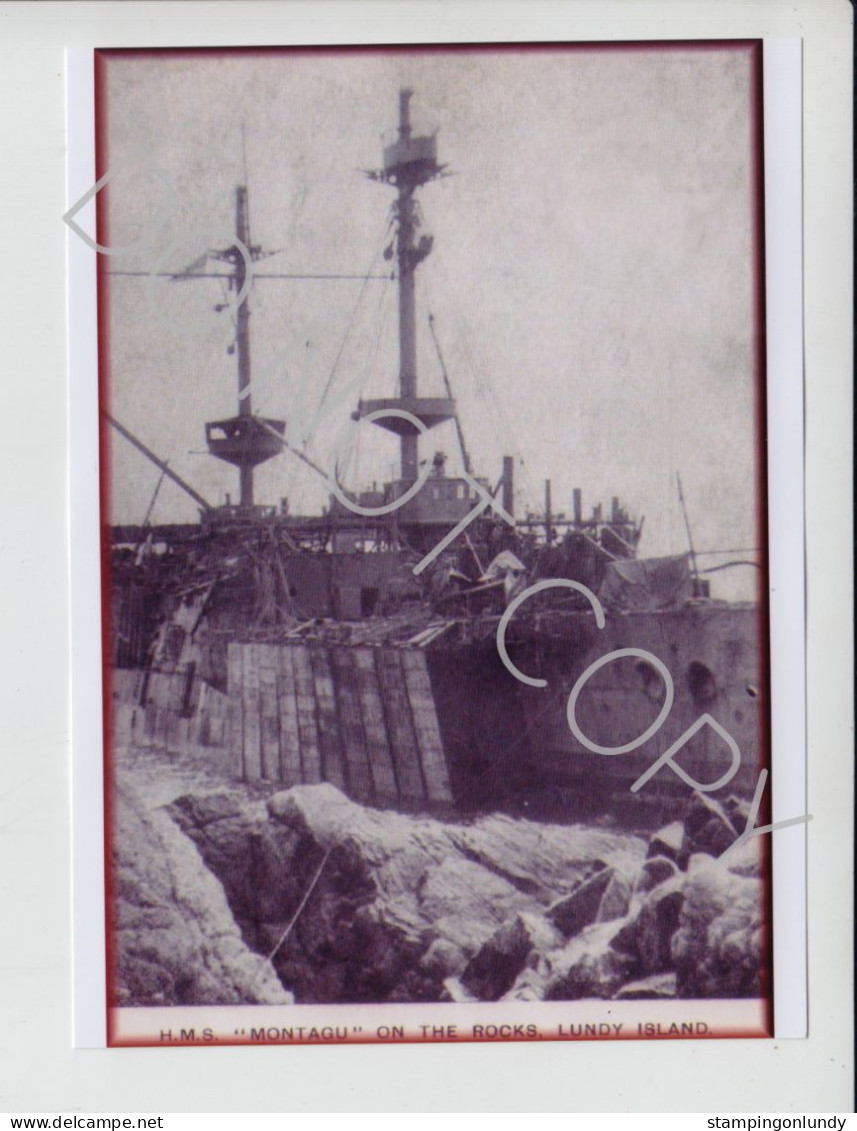 59. WE01. Three Lundy Island HMS Montague/Montagu Warship Produced By Western Retirment Sale Price Slashed! - Guerre, Militaire