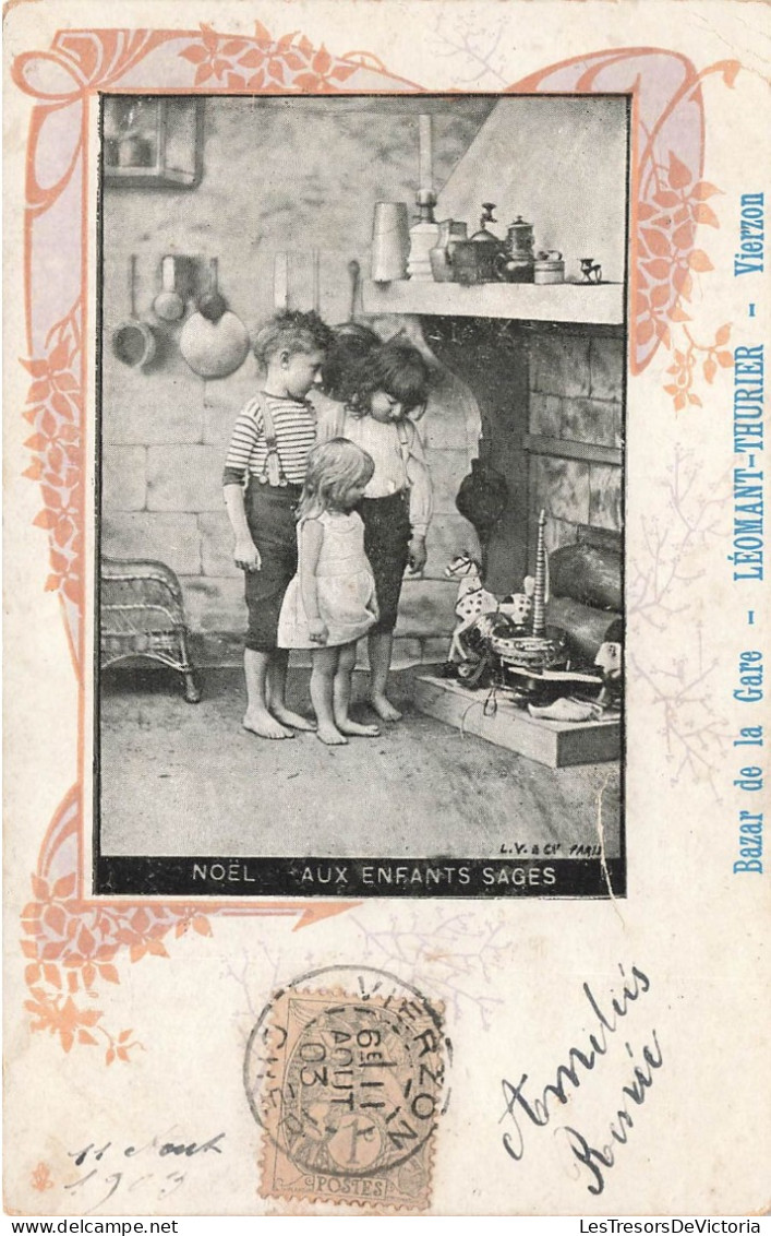 ENFANTS - Noël - Aux Enfants Sages - Bazar De La Gare - Carte Postale Ancienne - Gruppi Di Bambini & Famiglie