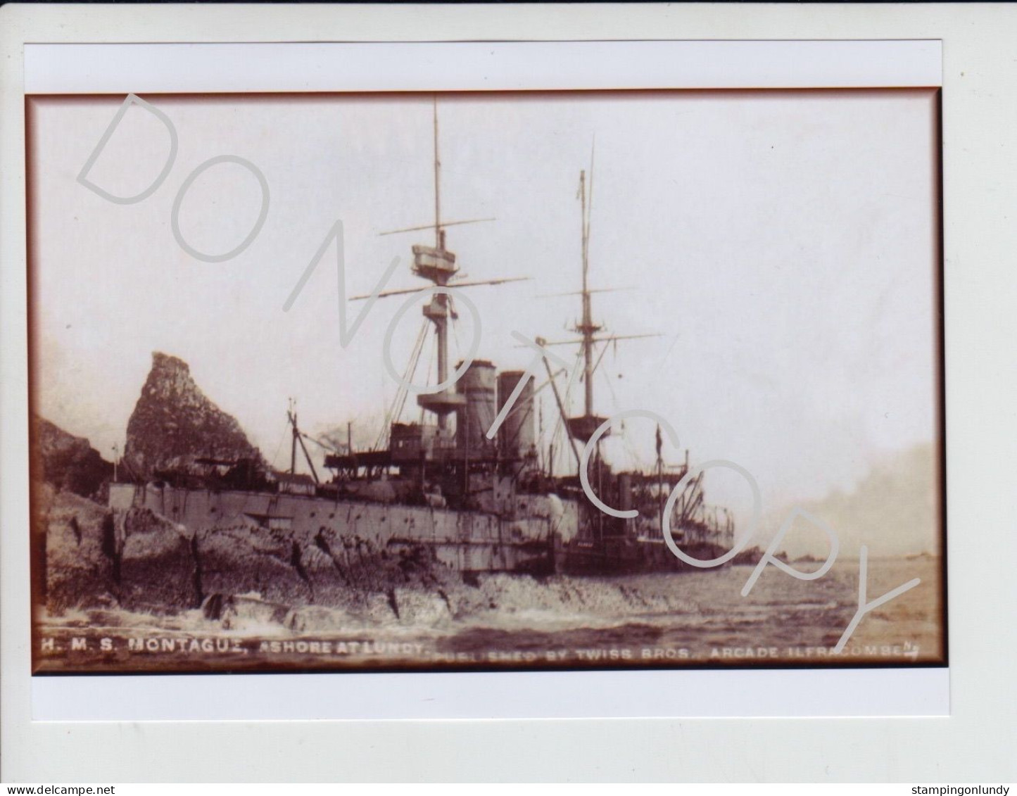 44. TW19. Four Lundy Island HMS Montague/Montagu Warship Produced By Twiss Retirment Sale Price Slashed! - Guerra, Militares