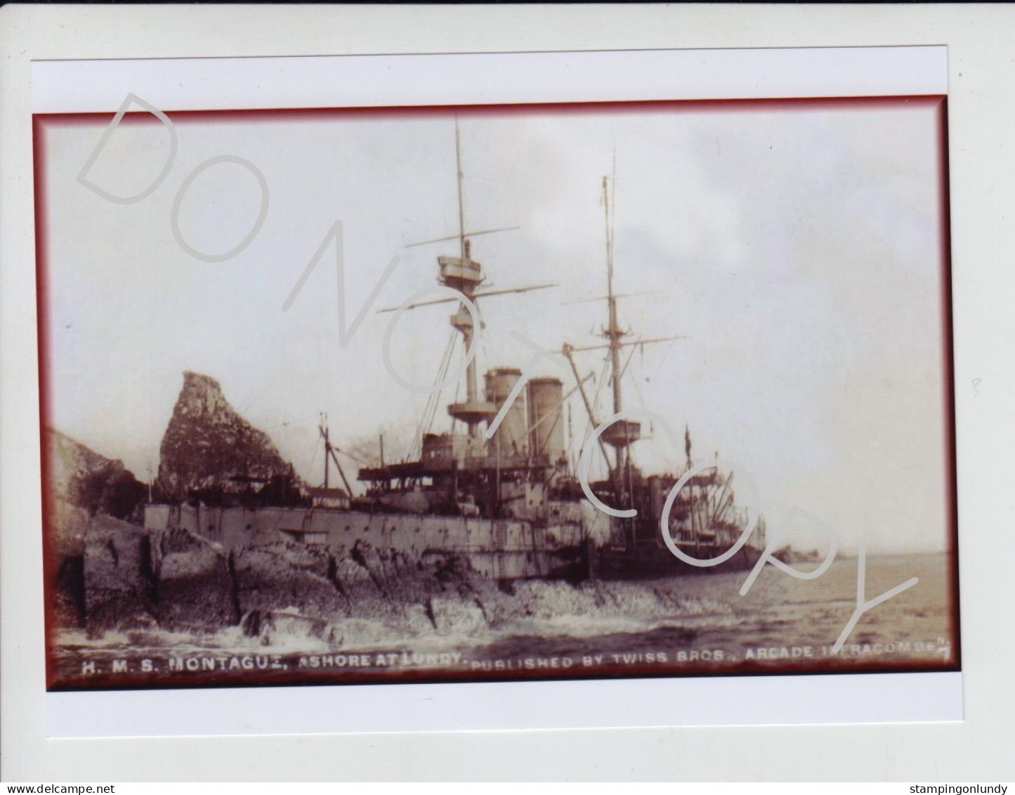 43. TW14. Four Lundy Island HMS Montague/Montagu Warship Produced By Twiss Retirment Sale Price Slashed! - Guerra, Militares