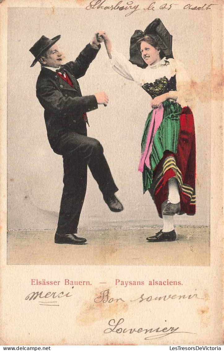 FOLKLORE - Costumes - Paysans Alsaciens - Carte Postale Ancienne - Costumes