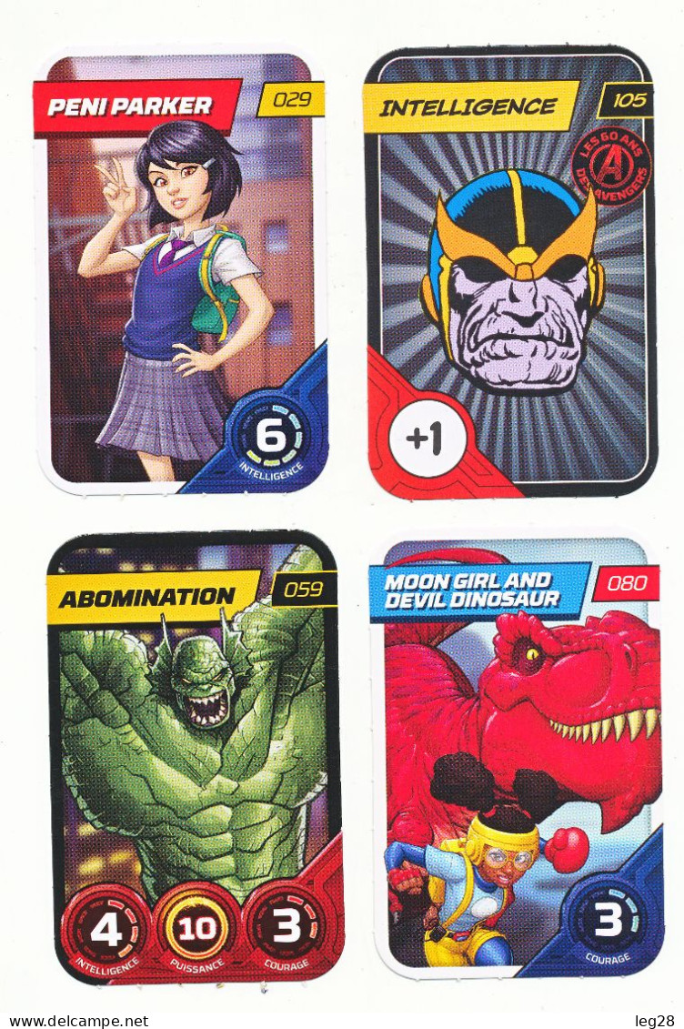 4 CARTES MARVEL - Marvel