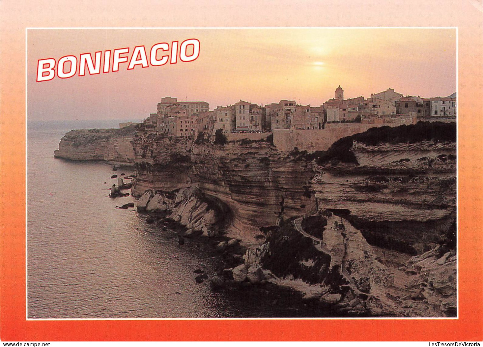 FRANCE - Corse - Bonifacio - Coucher Du Soleil Sur La Haute Ville - Colorisé - Carte Postale - Corse