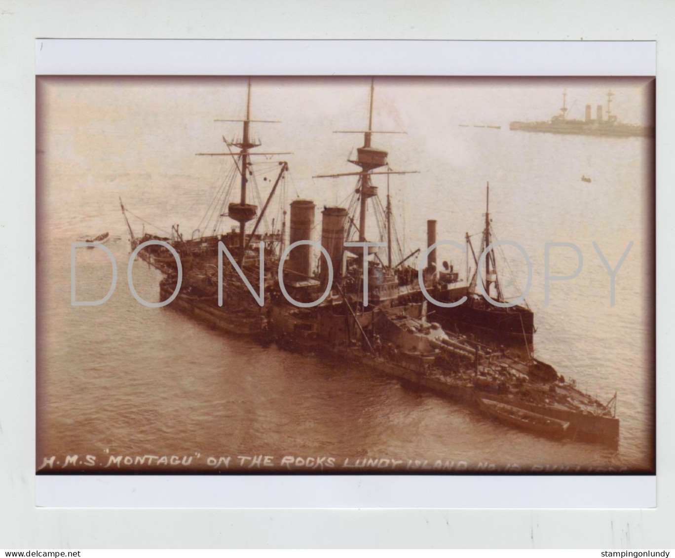 24. NC09. Four Lundy Island HMS Montague/Montagu Warship Producer Unknown Retirment Sale Price Slashed! - War, Military