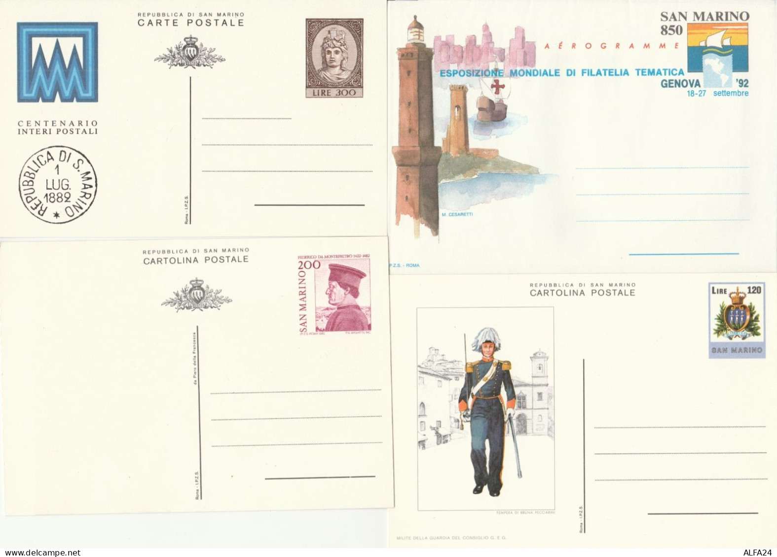 LOTTO 4 INTERI POSTALI NUOVI SAN MARINO (KP389 - Postal Stationery