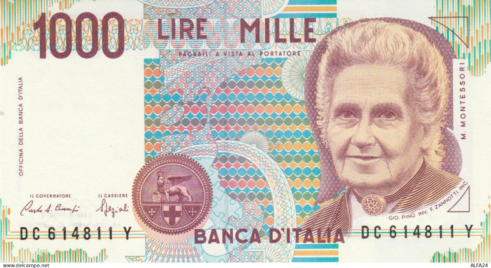 BANCONOTA 1000 L MONTESSORI ITALIA UNC (KP1819 - 2000 Lire