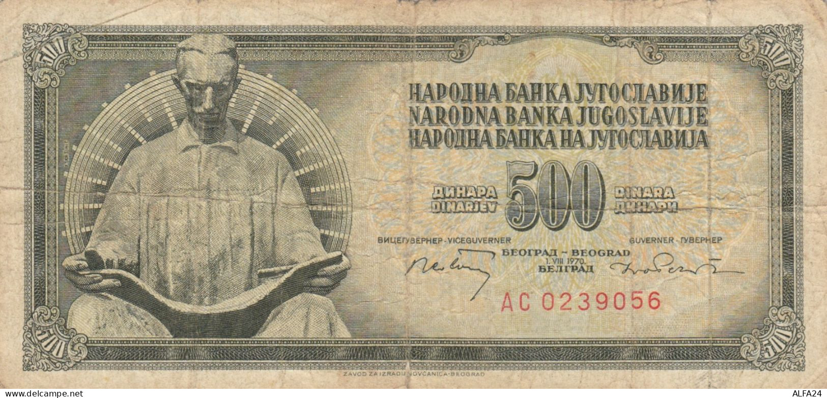 BANCONOTA JUGOSLAVIA 500 DINARA VF (KP1793 - Yougoslavie
