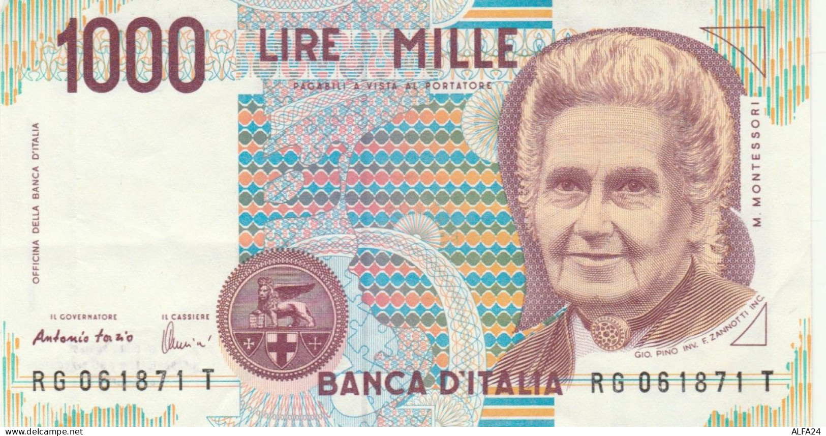 BANCONOTA ITALIA 1000 L. MONTESSORI EF (KP1796 - 1000 Lire