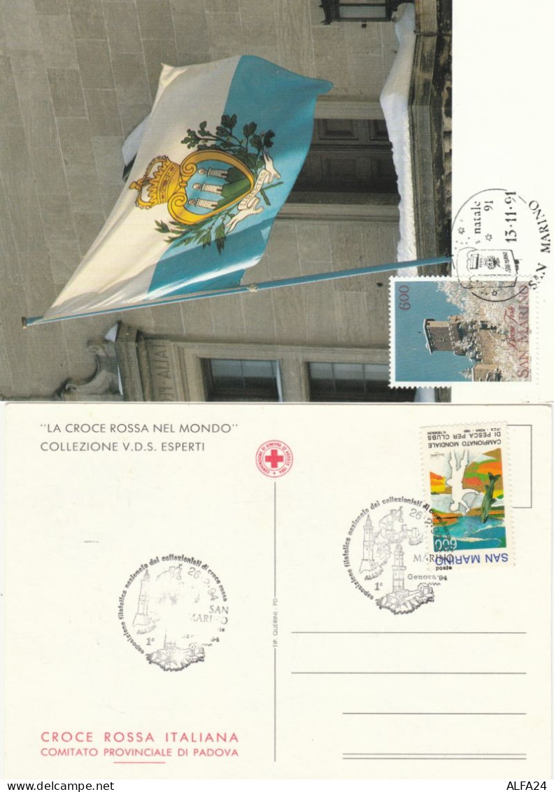 2 FDC CARTOLINE MAXIMUM 1991-94 SAN MARINO (KP399 - Abarten Und Kuriositäten