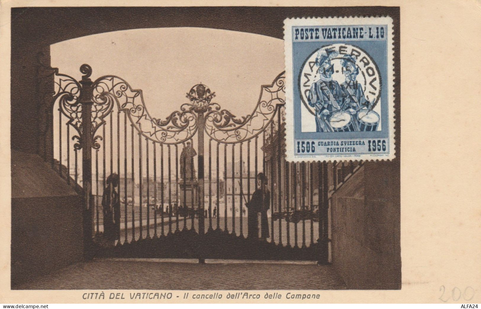 CARTOLINA TIPO MAXIMUM CARD VATICANO 1956  (KP500 - Cartoline Maximum