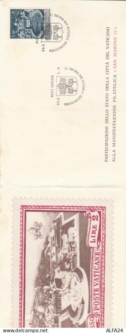 FOLDER PARTECIPAZIONE VATICANO A SAN MARINO 77 (KP540 - Variedades Y Curiosidades