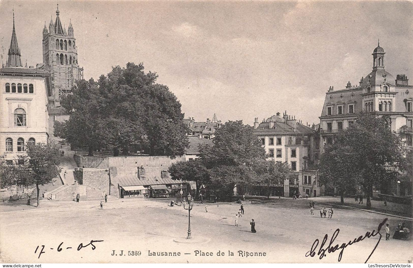 SUISSE - Vaud - Lausanne - Place De La Ribonne - Animé - Carte Postale Ancienne - Lausanne