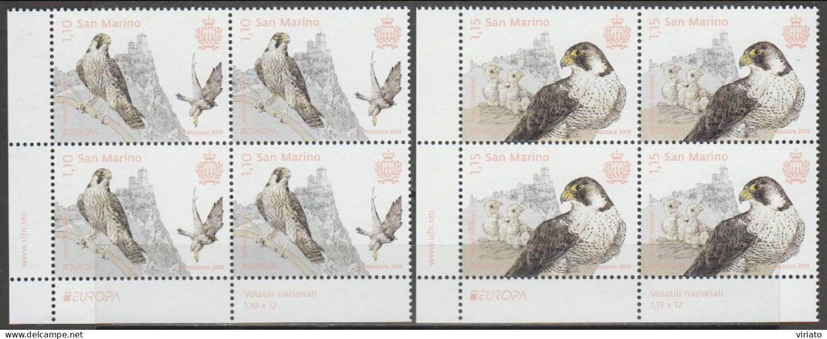 San Marino 2019 (Mi 2775.76 - Peregrine Falcon (Falco Peregrinus) - Collections, Lots & Séries