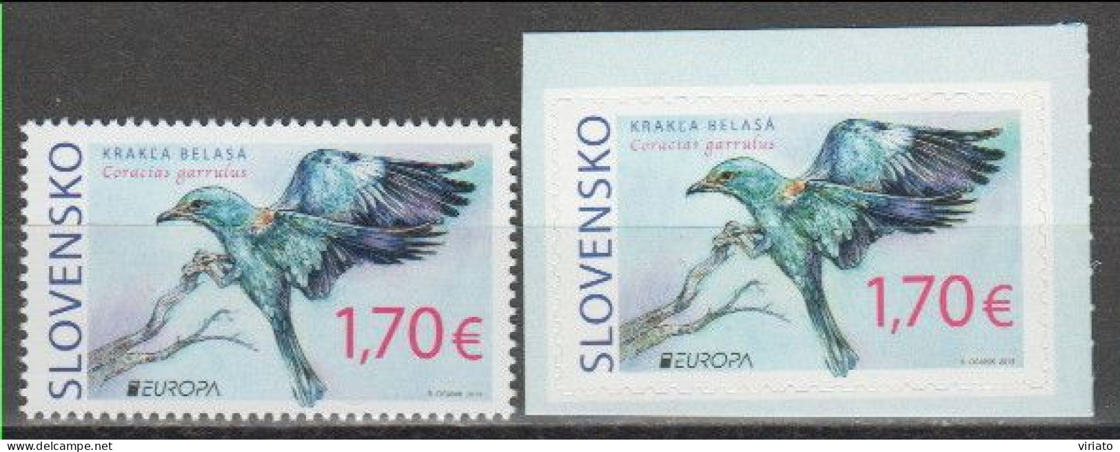 Slovaquia 2019 (Mi 869.70) - European Roller (Coracias Garrulus) - Collections, Lots & Series
