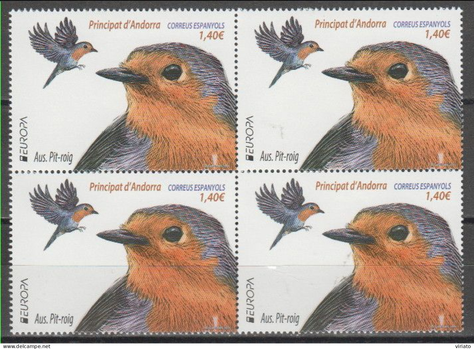 Andorra (Spanish) 2019 (Mi 479) - European Robin (Erithacus Rubecula) - Collections, Lots & Series