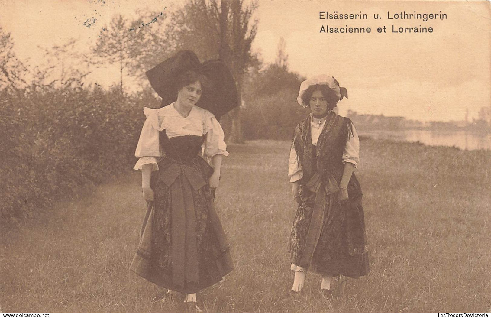 FOLKLORE - Costumes - Alsacien Et  Lorraine - Carte Postale Ancienne - Trachten