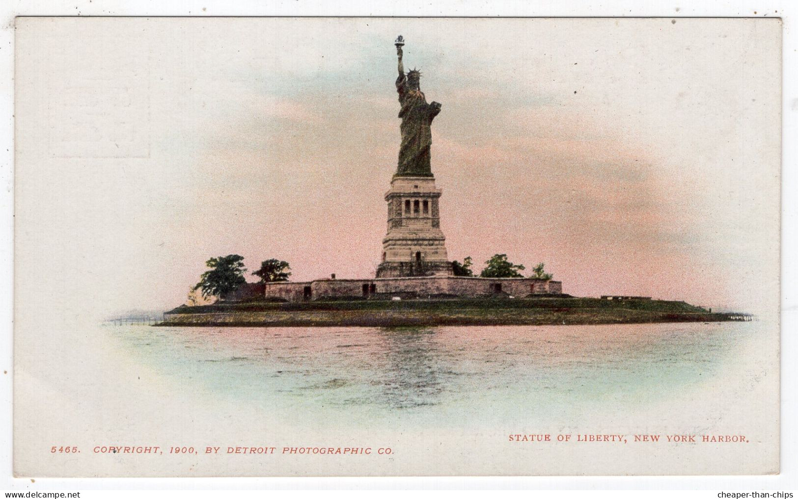 NEW YORK HARBOR - Statue Of Liberty - Detroit Photographic 5465 - Private Mailing Card - Autres Monuments, édifices